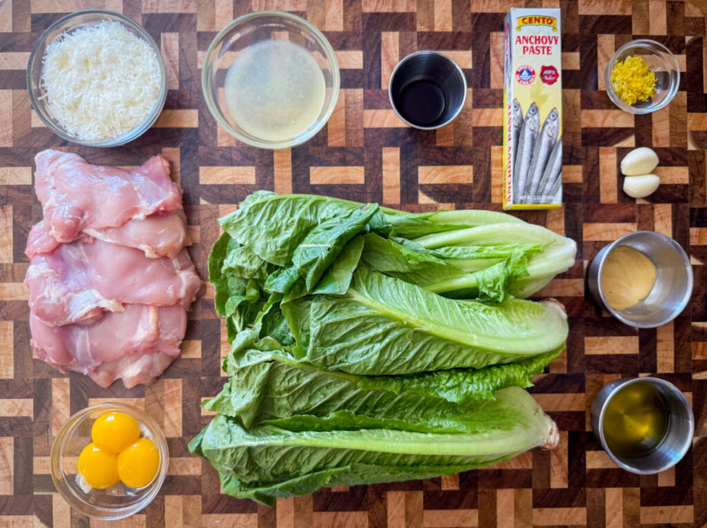 Ingredients for caesar salad 