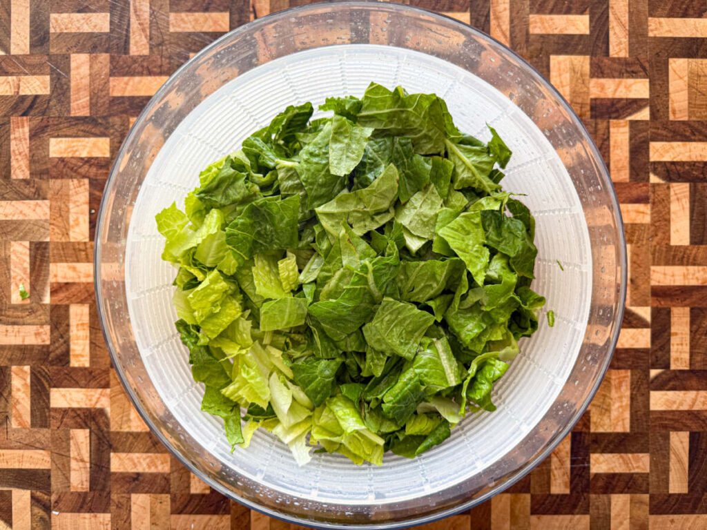 Dried lettuce for caesar salad 