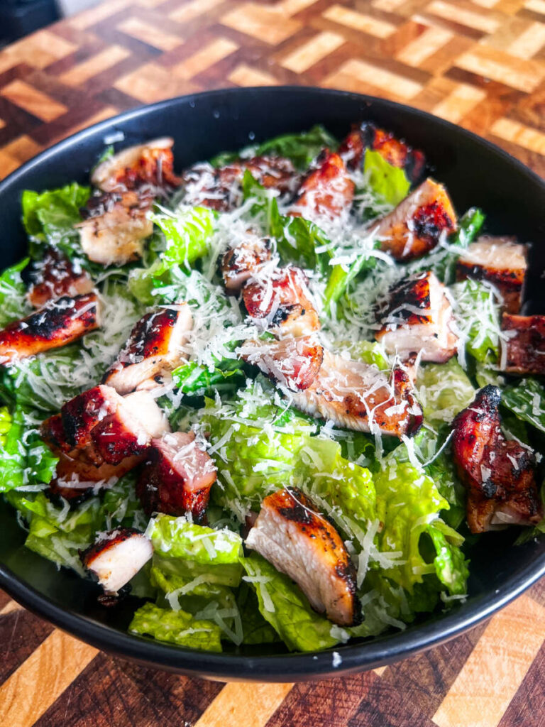 Grilled Chicken Caesar Salad with Homemade Caesar Dressing