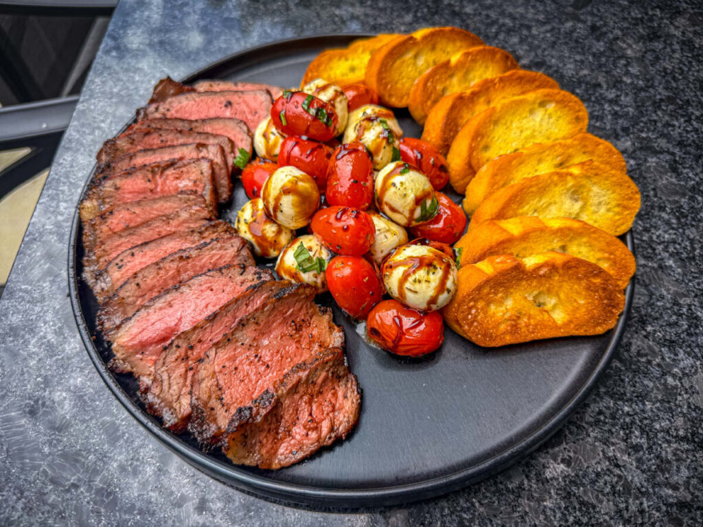 Grilled NY Strip Steak Caprese